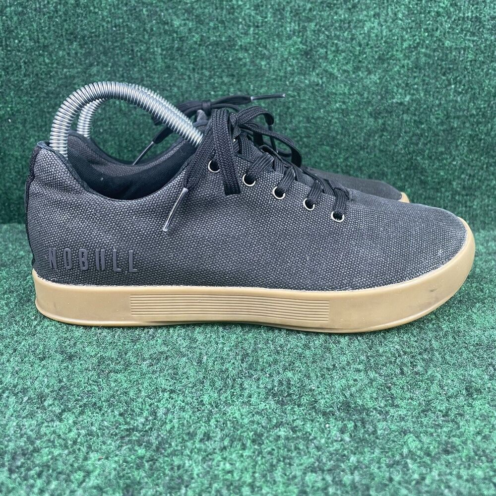 NOBULL Canvas Trainer Women’s 8 Men’s 6.5 Black Gum Bottom Shoes Sneakers